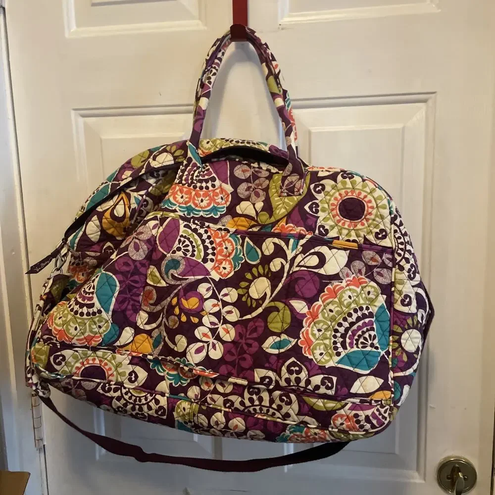 VERA BRADLEY LARGE DUFFLE WEEKENDER BAG “PLUM CRAZY”